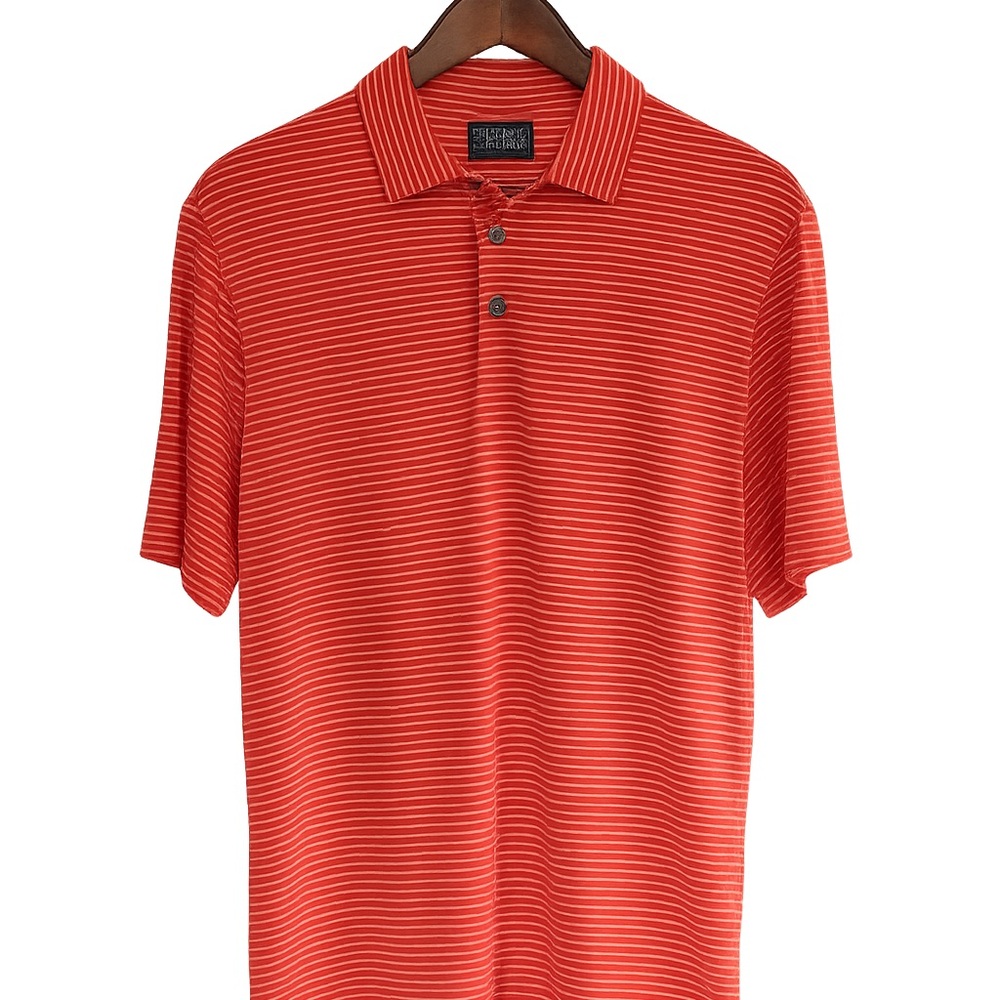 PGA Tour Men's Red Striped Polo Shirt